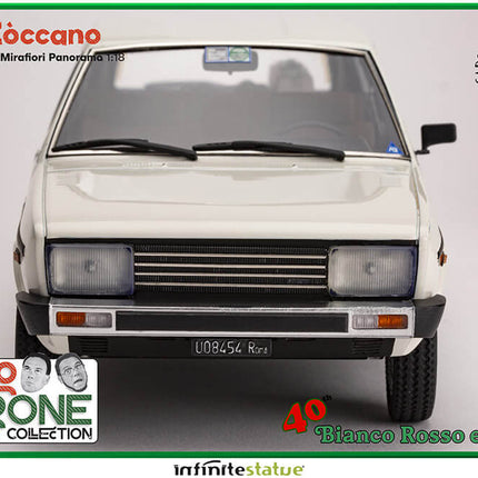 Furio i FIAT 131 Panorama Figurka z żywicy 1:18 Carlo Verdone Biało-czerwony i Verdone